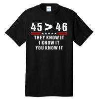 45 Is Greater Than 46 They Know It I Know It You Know It Tall T-Shirt