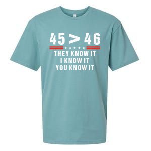 45 Is Greater Than 46 They Know It I Know It You Know It Sueded Cloud Jersey T-Shirt