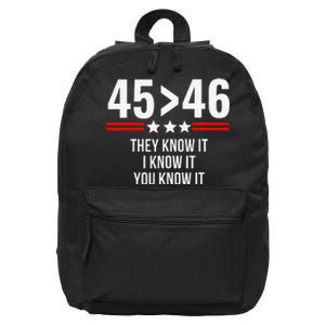 45 Is Greater Than 46 They Know It I Know It You Know It 16 in Basic Backpack