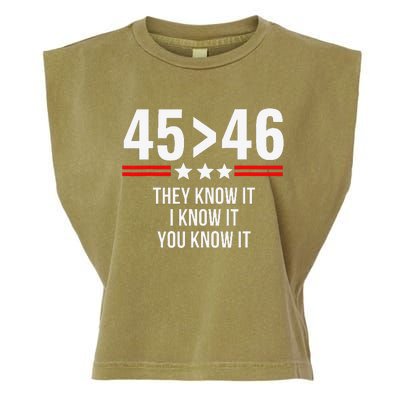 45 Is Greater Than 46 They Know It I Know It You Know It Garment-Dyed Women's Muscle Tee