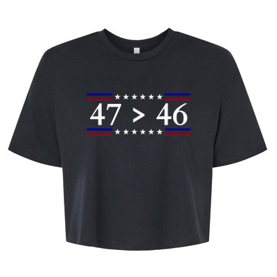 47 Is Greater Than 46 Trump Is My President 2024 Bella+Canvas Jersey Crop Tee