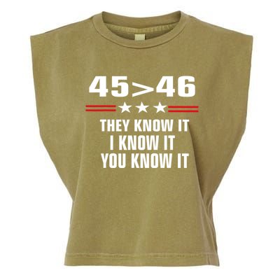 45 Is Greater Than 46 They Know It I Know It You Know It Garment-Dyed Women's Muscle Tee