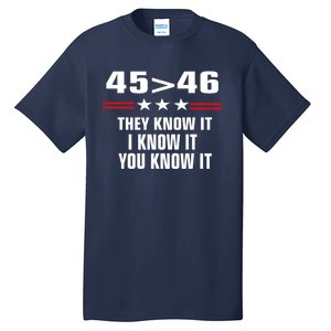 45 Is Greater Than 46 They Know It I Know It You Know It Tall T-Shirt