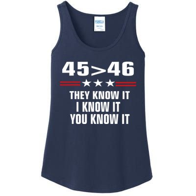 45 Is Greater Than 46 They Know It I Know It You Know It Ladies Essential Tank