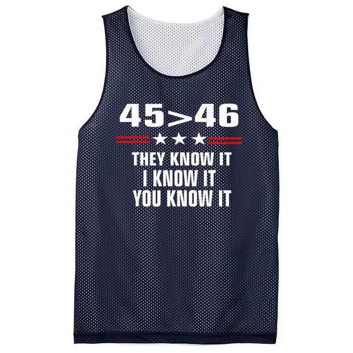 45 Is Greater Than 46 They Know It I Know It You Know It Mesh Reversible Basketball Jersey Tank