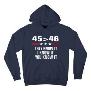 45 Is Greater Than 46 They Know It I Know It You Know It Tall Hoodie