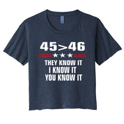 45 Is Greater Than 46 They Know It I Know It You Know It Women's Crop Top Tee