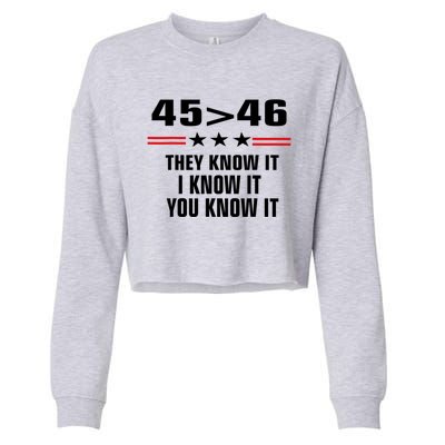 45 Is Greater Than 46 They Know It I Know It You Know It Cropped Pullover Crew