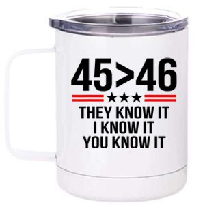 45 Is Greater Than 46 They Know It I Know It You Know It 12 oz Stainless Steel Tumbler Cup