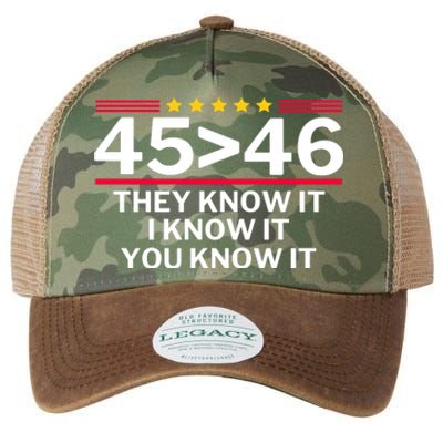 45 Is Greater Than 46 They Know It I Know It You Know Legacy Tie Dye Trucker Hat