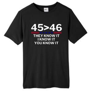 45 Is Greater Than 46 They Know It I Know It You Know Tall Fusion ChromaSoft Performance T-Shirt