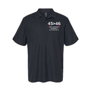 45 Is Greater Than 46 They Know It I Know It You Know Softstyle Adult Sport Polo