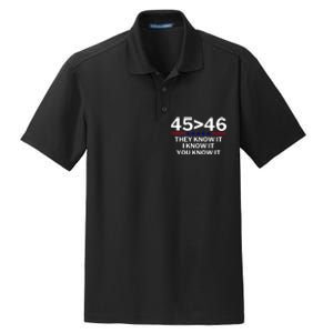 45 Is Greater Than 46 They Know It I Know It You Know Dry Zone Grid Polo