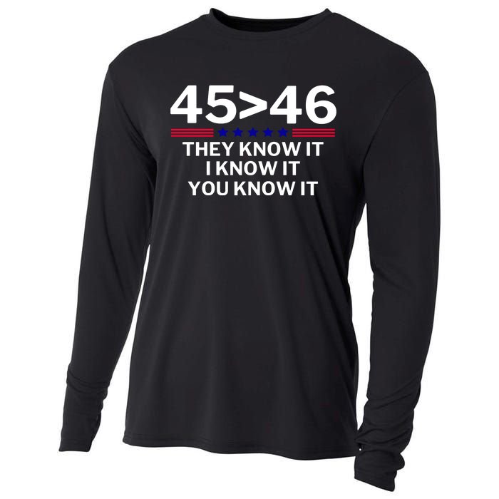 45 Is Greater Than 46 They Know It I Know It You Know Cooling Performance Long Sleeve Crew