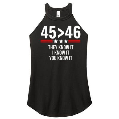 45 Is Greater Than 46 They Know It I Know It You Know It Women’s Perfect Tri Rocker Tank