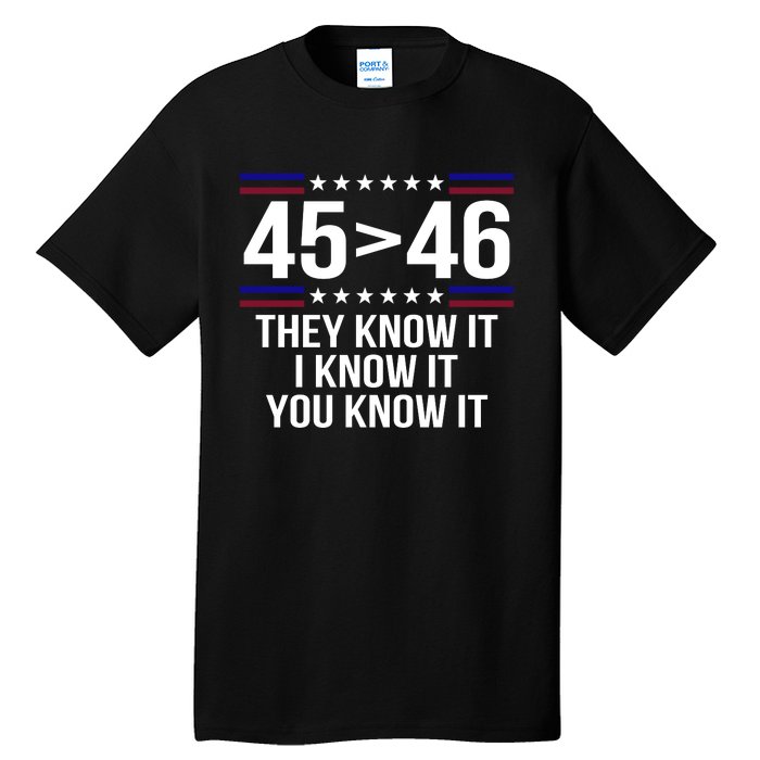 45 Is Greater Than 46 They Know It I Know It You Know It Tall T-Shirt