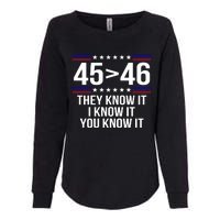 45 Is Greater Than 46 They Know It I Know It You Know It Womens California Wash Sweatshirt