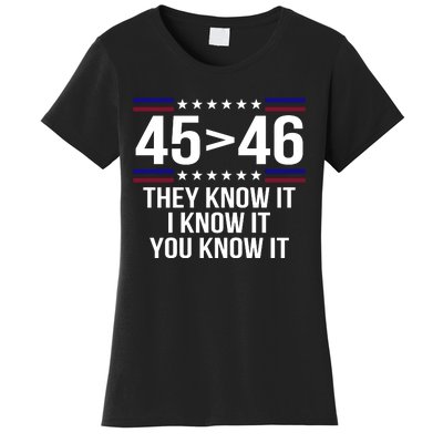 45 Is Greater Than 46 They Know It I Know It You Know It Women's T-Shirt