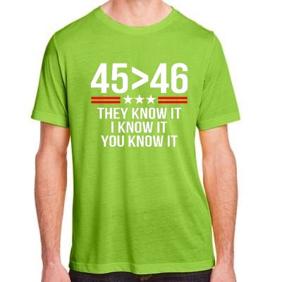 45 Is Greater Than 46 They Know It I Know It You Know It Adult ChromaSoft Performance T-Shirt