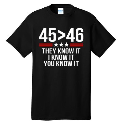 45 Is Greater Than 46 They Know It I Know It You Know It Tall T-Shirt