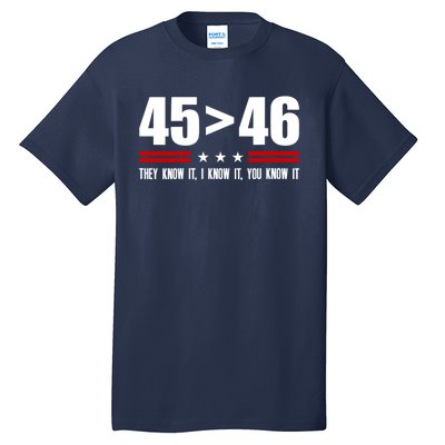 45 Is Greater Than 46 They Know It I Know It You Know It Tall T-Shirt