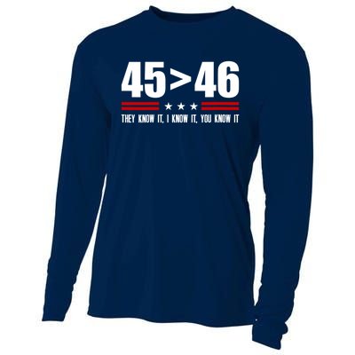 45 Is Greater Than 46 They Know It I Know It You Know It Cooling Performance Long Sleeve Crew