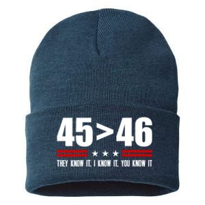 45 Is Greater Than 46 They Know It I Know It You Know It Sustainable Knit Beanie