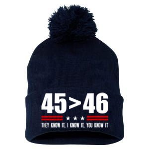 45 Is Greater Than 46 They Know It I Know It You Know It Pom Pom 12in Knit Beanie