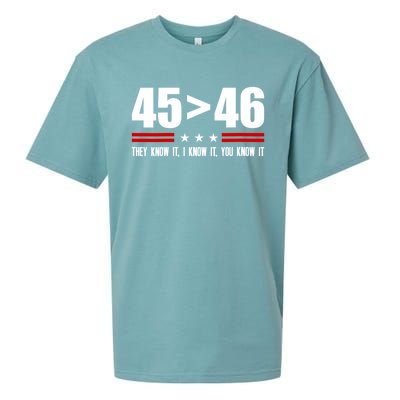 45 Is Greater Than 46 They Know It I Know It You Know It Sueded Cloud Jersey T-Shirt