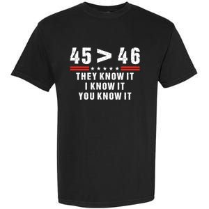 45 Is Greater Than 46 They Know It I Know It You Know Garment-Dyed Heavyweight T-Shirt