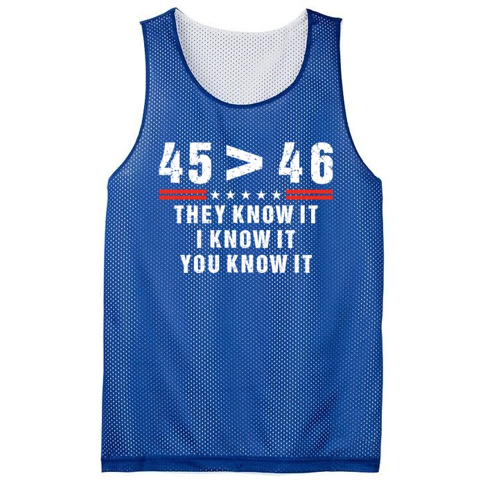 45 Is Greater Than 46 They Know It I Know It You Know Mesh Reversible Basketball Jersey Tank