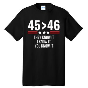 45 Is Greater Than 46 They Know It I Know It You Know It Tall T-Shirt