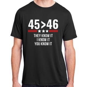 45 Is Greater Than 46 They Know It I Know It You Know It Adult ChromaSoft Performance T-Shirt