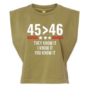 45 Is Greater Than 46 They Know It I Know It You Know It Garment-Dyed Women's Muscle Tee