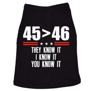 45 Is Greater Than 46 They Know It I Know It You Know Doggie Tank