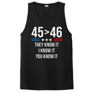 45 Is Greater Than 46 I Know It You Know It Funny Trump 2024 PosiCharge Competitor Tank