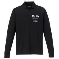 45 Is Greater Than 46 I Know It You Know It Funny Trump 2024 Performance Long Sleeve Polo