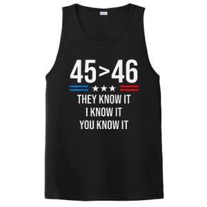 45 Is Greater Than 46 I Know It You Know It Funny Trump 2024 PosiCharge Competitor Tank