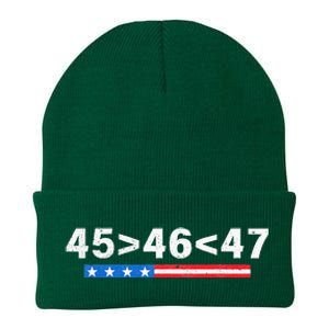 45 Is Greater Than 46 47 Is Greater Than 46 Trump Knit Cap Winter Beanie