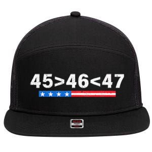 45 Is Greater Than 46 47 Is Greater Than 46 Trump 7 Panel Mesh Trucker Snapback Hat