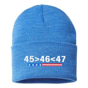 45 Is Greater Than 46 47 Is Greater Than 46 Trump Sustainable Knit Beanie