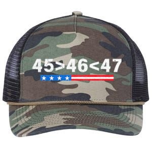 45 Is Greater Than 46 47 Is Greater Than 46 Trump Retro Rope Trucker Hat Cap