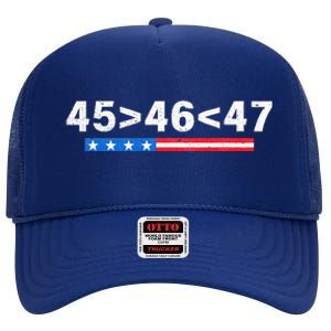 45 Is Greater Than 46 47 Is Greater Than 46 Trump High Crown Mesh Back Trucker Hat