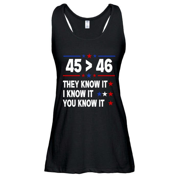 45 Is Greater Than 46 They Know It I Know It You Know It Ladies Essential Flowy Tank