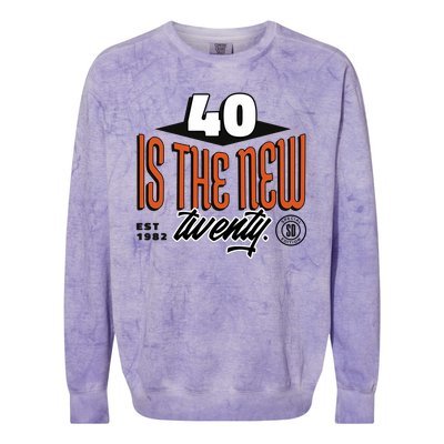 40 Is The New Twenty 40th Birthday Gift Colorblast Crewneck Sweatshirt