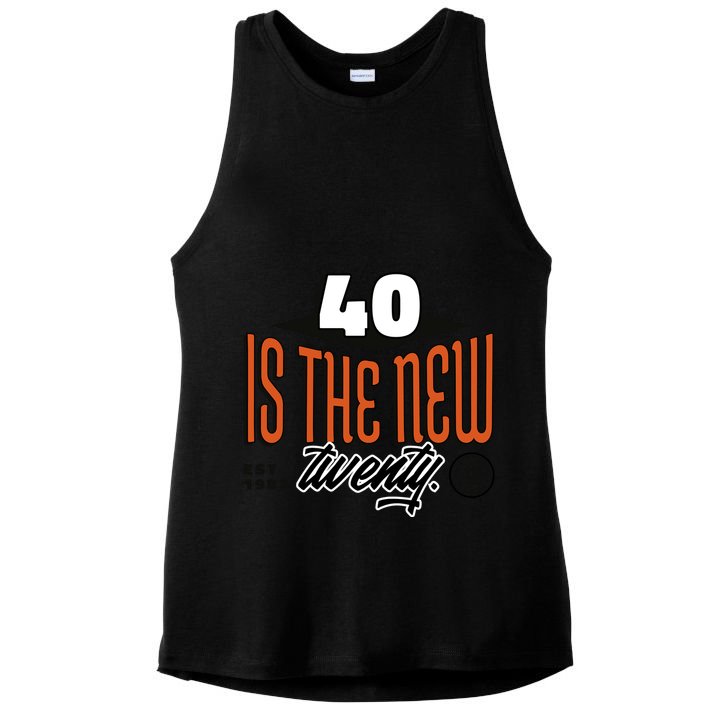 40 Is The New Twenty 40th Birthday Gift Ladies PosiCharge Tri-Blend Wicking Tank