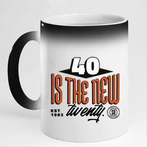 40 Is The New Twenty 40th Birthday Gift 11oz Black Color Changing Mug