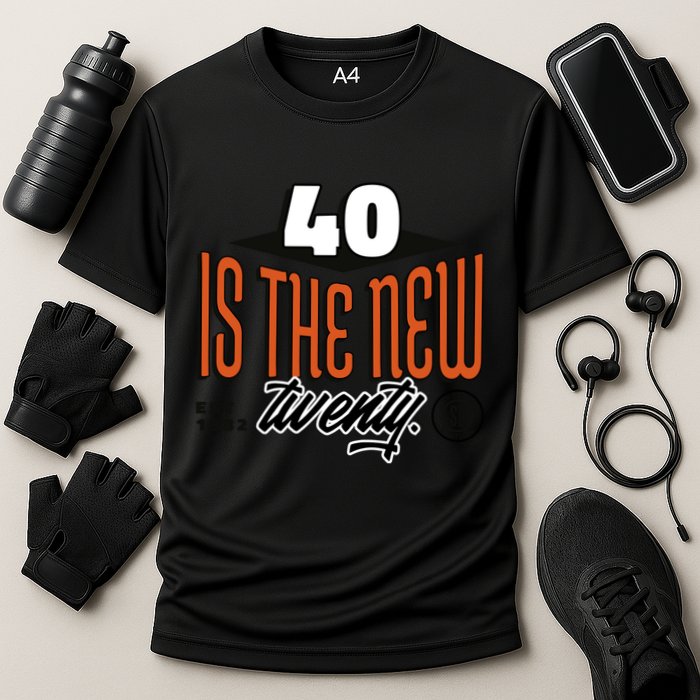40 Is The New Twenty 40th Birthday Gift Cooling Performance Crew T-Shirt