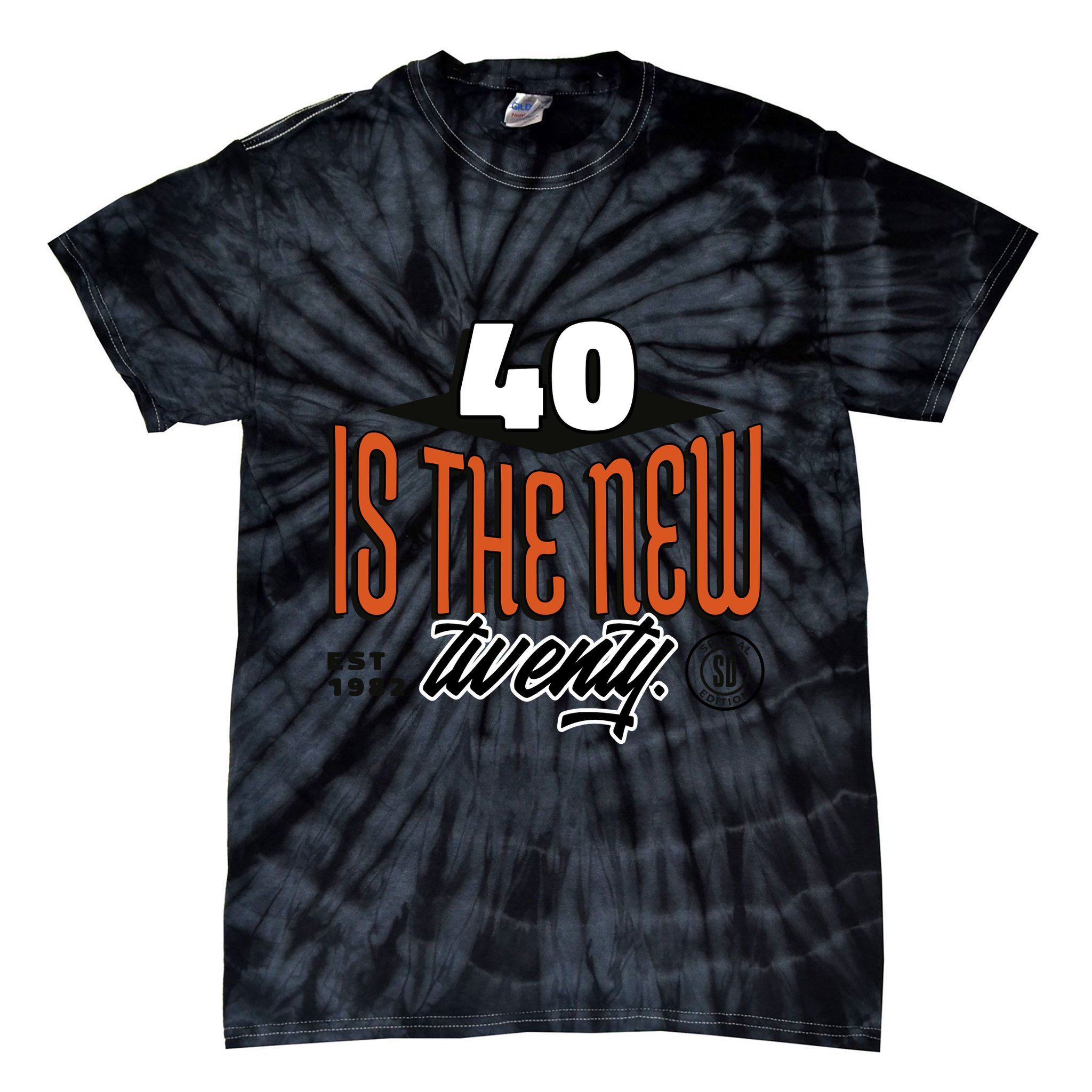 40 Is The New Twenty 40th Birthday Gift Tie-Dye T-Shirt