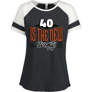 40 Is The New Twenty 40th Birthday Gift Enza Ladies Jersey Colorblock Tee